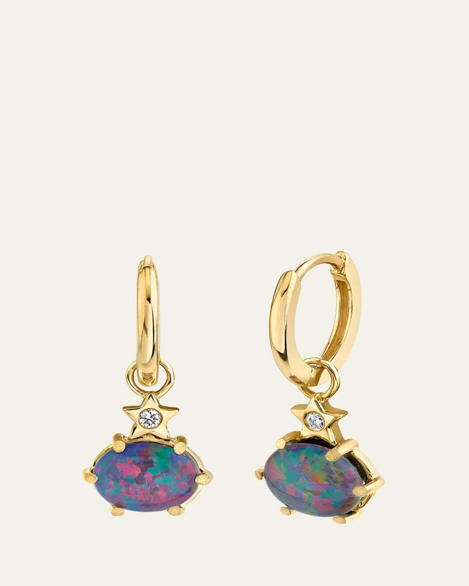 Mini Cosmo Hoop Earrings in Australian Opal